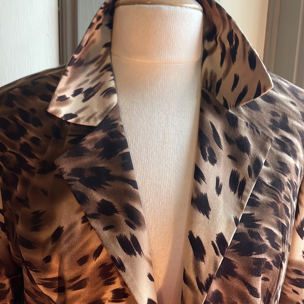 Leopard Print Jacket Lightweight Lined - image 2